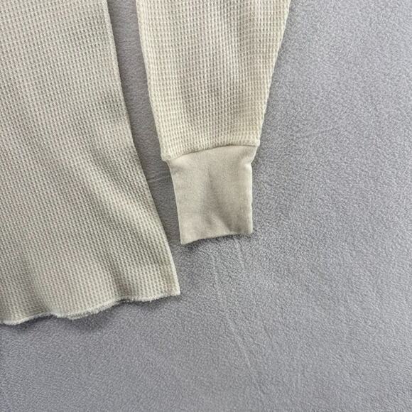 Vintage Hanes Thermal Shirt men's large White Waffle Muscle Layer Thin Grunge - Picture 4 of 11